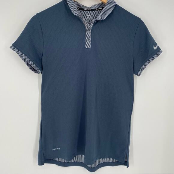 Nike Golf Women’s Polo Outdoor Active Blue Gray Dri-Fit Medium - Picture 1 of 9
